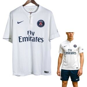 NIKE PSG 2014-15 FLY EMIRATES AWAY SOCCER JERSEY SAINT GERMAIN WHITE Sma…